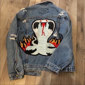 LF Jackets & Coats - LF Stores Furst of a kind flame distressed jacket LF Jackets & Coats - LF Stores Furst of a kind flame distressed jacket